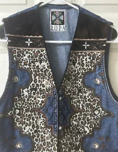 Hairston Roberson ROPA Weste Damen klein bestickt ärmellos Knopfleiste SCHÖN - Bild 1 von 14