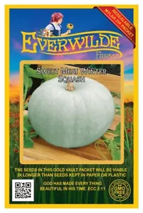 10 Sweet Meat Winter Squash Seeds - Everwilde Farms Mylar Seed Packet - Picture 1 of 3