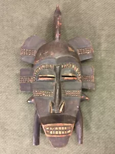 Vintage afrikanische Holz geschnitzt Stammes Gesichtsmaske Kunst 16" - Bild 1 von 18