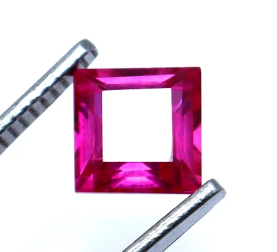 天然粉红色蓝宝石 7.30 克拉公主切割认证散装宝石 + 礼物 — 第 1/4 张图片