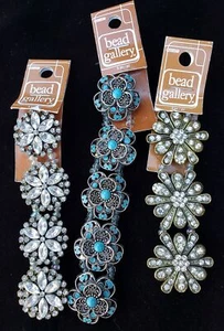 3 Strands of Metal/Glass/Enameled Sliders by Bead Gallery Craft Jewelry Making - Picture 1 of 5