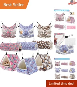 9-Piece Guinea Pig & Ferret Hammock Set in Purple, Brown & Gray - Cozy & Fun - Picture 1 of 9