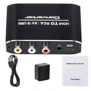 5V USB Power Output 1080P HDMI to RCA Converter Adapter AV/CVSB L/R Video Box - Picture 1 of 7