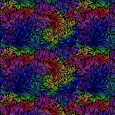 Ткань Feline Drive WILDCAT упакованные закрученные листья мульти - продается в ярдах - Изображение 1 из 4