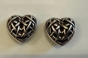 100% Authentic Kieselstein Cord Sterling Silver Hearts Clip Earrings - Picture 1 of 5