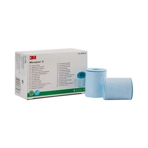 3M Micropore S Silicone Medical Tape, 2 Inch x 5-1/2 Yard, Blue (CS/60) - Picture 1 of 5
