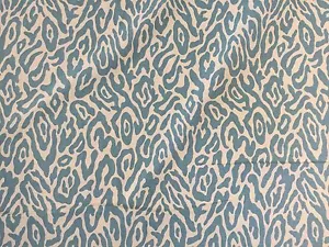 MILL CREEK ANANSI PARAMOUNT BREEZE BLAU Tiermotiv Leopard METERWARE 54" W - Bild 1 von 4