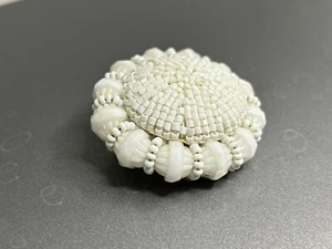 Vintage Hattie Carnegie White Bead Brooch - Picture 1 of 4