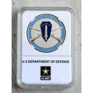 NEW U.S. Army Home of The Infantry Fort Benning, GA Challenge Coin With Case - Picture 1 of 3