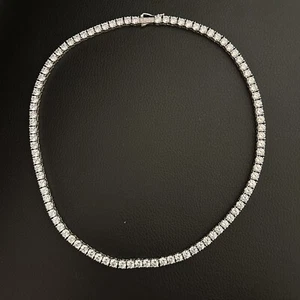 GLD 5mm Tennis Chain [20 Inches] 14K White Gold Plated - Picture 1 of 9
