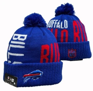 Buffalo Bills Hat Beanie Team Cuffed Fleece-lined Knit Removable Pom Cap - Picture 1 of 1