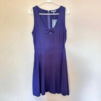 Vestido ModCloth Marketing My Words Azul Marino Calce y Acampanado Mini Náutico Verano Talla 6 Foto 1 de 4