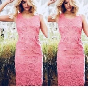 BODEN Sheath Mini Dress Pink Poppy Floral Lace Sleeveless lined UK 8P VGC D5 - Picture 1 of 4