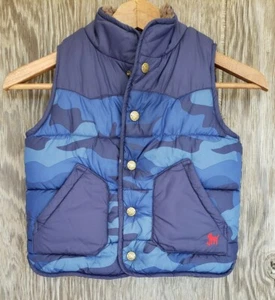 Gilet Boden Ragazzi Blu Mimetico Foderato Puff taglia 3-4Y - Foto 1 di 6