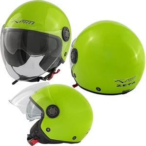 Jethelm Motorrad Roller ECE 22 Zugelassen Lange Klares Visier Sonnenblende Grün - Bild 1 von 7