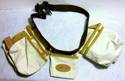NEW - AWP PROFESSIONAL RIVETED 100% THICK COTTON TOOL BELT POUCH W/ POCKETS - Image 1 of 4