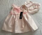 18mo. George Baby Girls Pink Rosette Satin & Tulle Dress & Bloomers,Easter Dress