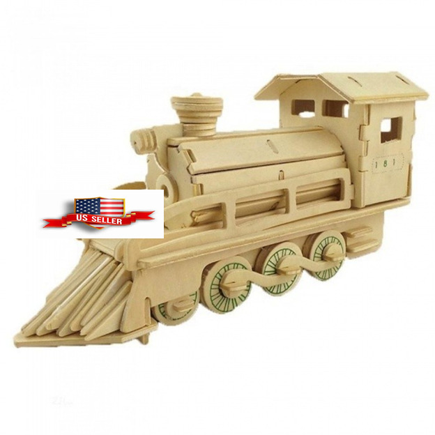 Train Wood Wooden 3D Diy Kit Steam Game Family Art Home Decor Puzzle Woodcraft
