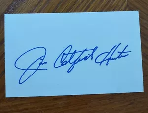 Jim Catfish Hunter Signed Index Card 3x5 Baseball Athletics HOF Autograph - Picture 1 of 1