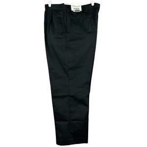 NWT Edwards Men's Black Pants Size 38x30 Poly Cotton Woven Pleated Front - Picture 1 of 13