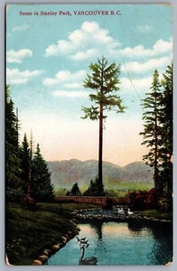 Postal Vancouver BC c1912 escena en Stanley Park cancelación de RPO - Imagen 1 de 2