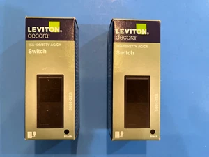 2-PC -Decora 15 Amp Single-Pole AC Quiet Switch, Black 5601-2ES - Picture 1 of 1