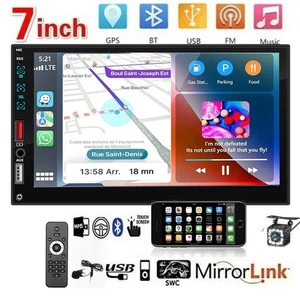 Single Din Car Apple Carplay Radio Android Auto Touch Screen Bluetooth FM Stereo - Picture 1 of 15