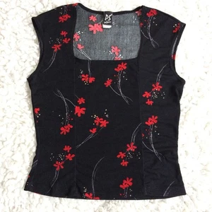 PS Per Seption Shirt Large Floral Y2K Black & Red 90s - Bild 1 von 13