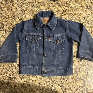 Vintage Levis Jacket Kids Sz 4 Blue Orange Tab Jean Denim Youth - Picture 1 of 8