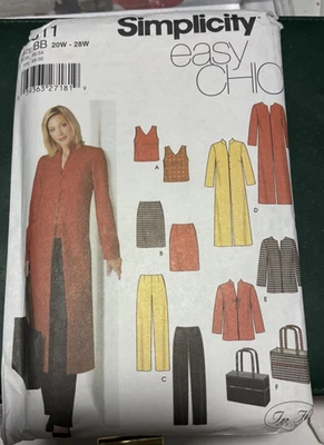 Simplicity 5311 Easy Chic Plus Size 20W - 26W Top, Long and Short Jacket, Pants - Image 1 of 4