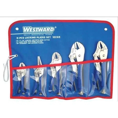 Westward 1Ecg5 5 Piece Locking Pliers Set Ergonomic Handle - Image 1 of 1