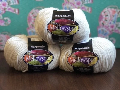 3 Mary Maxim ULTRA Mellospun DK "Cotton" DISCONTINUED - Image 1 of 4