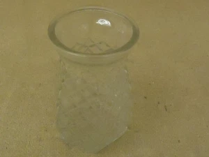 Designer Flower Vase 5 1/2in H x 3 1/2in Diameter Clear Hexagon Round Top Glass - Picture 1 of 1