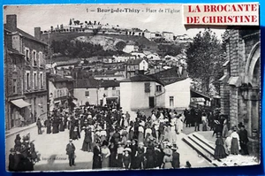 CPA DU 69 Rhône Bourg-de-Thizy Place de l'église RAR!!!!  Nr.787/129 - Bild 1 von 3