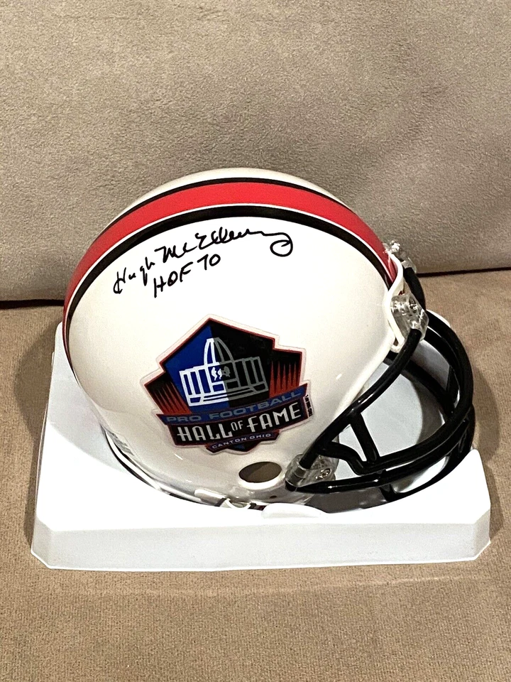 Minicasco firmado por Hugh McElhenny Salón de la Fama de los 49ers de San Francisco Salón de la Fama 1970 NFL Foto 1 de 2