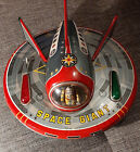 TIN TOY JAPAN SPACE GIANT 1955 FLYING SAUCER MODERN TOYS  BATTERY FULL WORKING