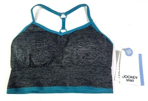 Sujetador deportivo Jockey para mujer ropa deportiva color melange ráfaga gris pequeño nuevo con etiquetas - Imagen 1 de 7