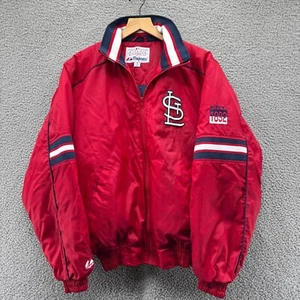 Vintage St. Louis Cardinals Majestic Puffer Jacket Mens Medium Red Blue - Picture 1 of 12