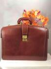 CHIARUGI Calfskin Brown Leather Buckled Diplomatic Briefcase Bag (No Long Strap)