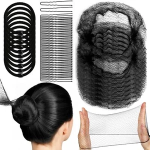 Hair Nets for Buns 40pcs 50 cm Invisible Hair Net Set 20 Inches Elastic Edge ... - Picture 1 of 7