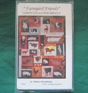FARMYARD FRIENDS de Debora Konchinsky - Diseños para edredón aplique de máquina - Nuevo en paquete - Imagen 1 de 1