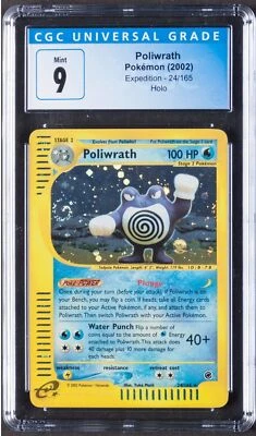 2002 Poliwrath Pokemon Expedition 24/165 Holo CGC 9 - Image 1 of 2