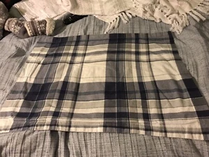 Tommy Hilfiger - Gorgeous Blue White Plaid Flannel Standard Sham - Picture 1 of 6