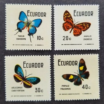 *ENVÍO GRATUITO Mariposas Ecuador 1970 Insecto (sello) MNH Foto 1 de 4