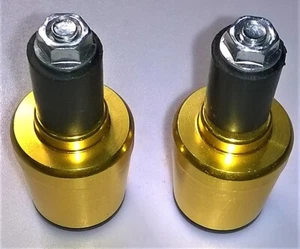 CONTRAPPESI BILANCIERI STABILIZZATORI MANUBRIO PER MOTO IN ALLUMINIO COLORE ORO. - Foto 1 di 3