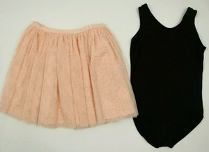 Osh Kosh Girls 2 Piece Black Sleeveless Leotard Pink Tutu Skirt Outfit Set Sz 7 - Picture 1 of 6