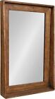 Kate and Laurel Basking Vertical Wood Wall Mirror with Shelf, 24x36, Brown 