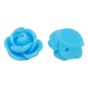 50Pcs Rose Flower Opaque Resin Beads For DIY Craft Jewelry Making Design Decorat