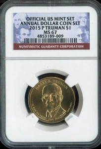 2015-P Harry S. Truman Dollar NGC MS67 Annual - 33rd U.S President - Picture 1 of 2