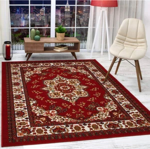 Alfombras Oriental Traditional Non-Skid Low Profile Pile Rubber Backing Area Rug - Picture 1 of 35